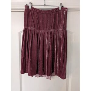 Patrizia Pepe Firenze Purple Velvet Drop Waist Tiered Mini Skirt Made in Italy